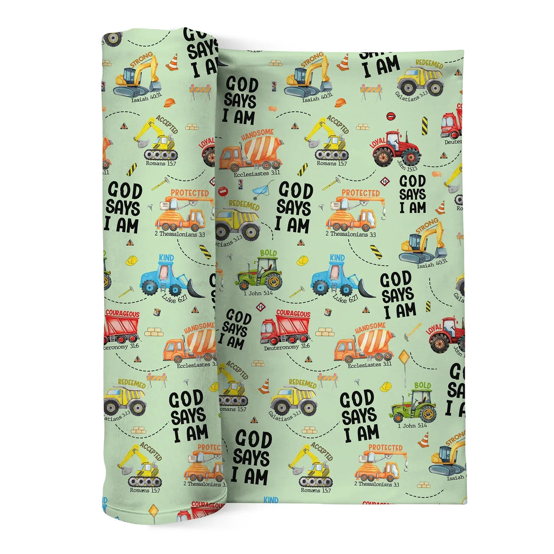 God Says I Am Bamboo Swaddle Blanket