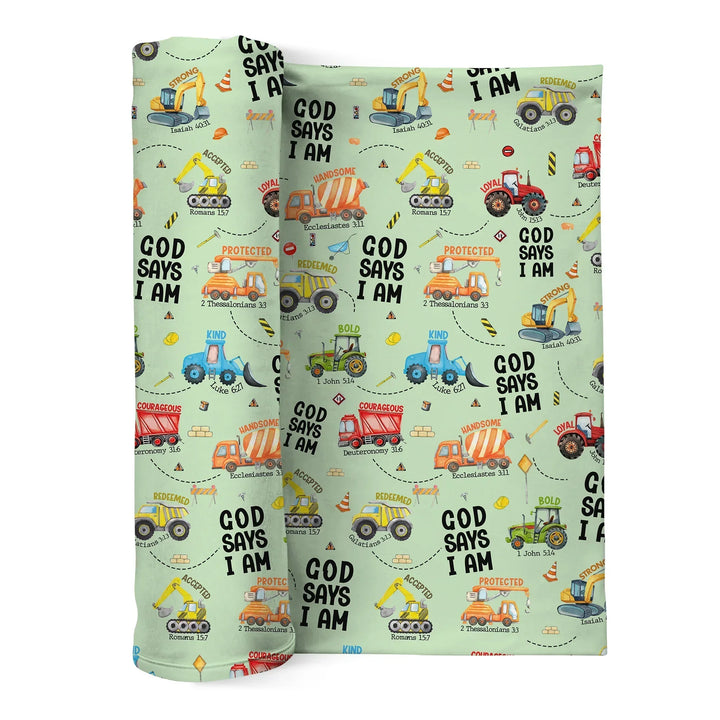 God Says I Am Bamboo Swaddle Blanket