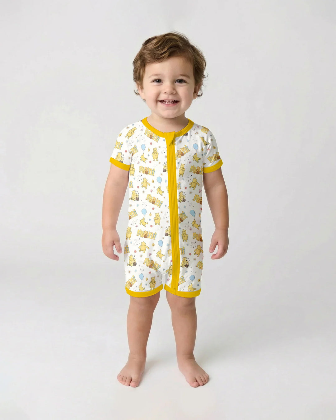 Mama & Mini Honey Bear Bamboo Shorty Zippy