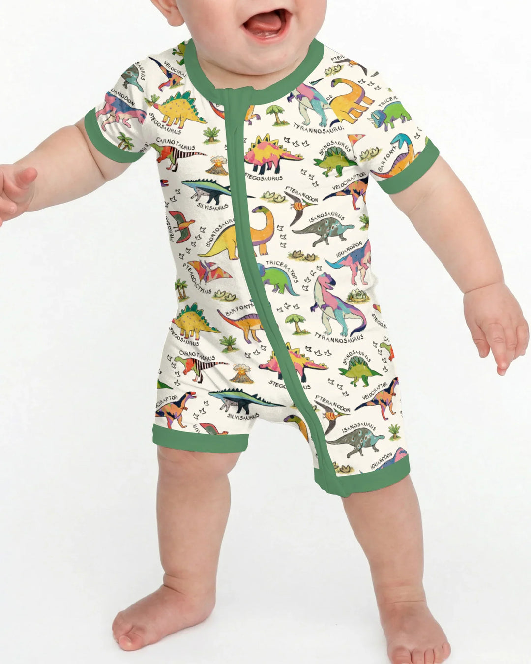 All The Dino Types Bamboo Shorty Zippy