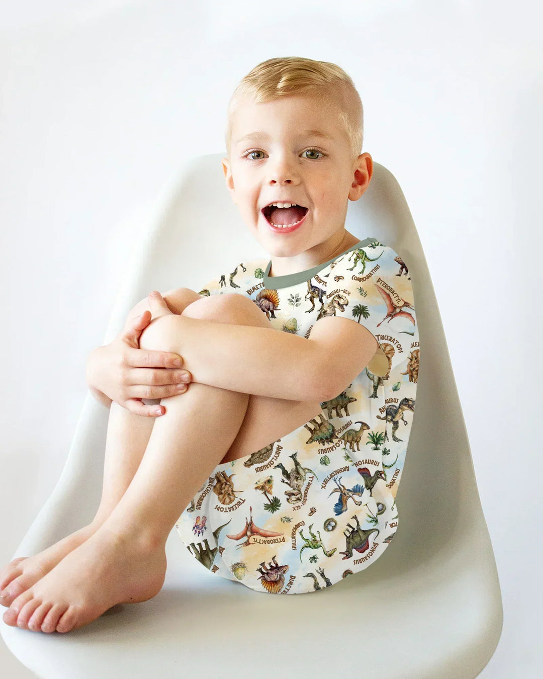 Dino Discovery Bamboo Two Piece Short Sleeve Shorts Pajama Set