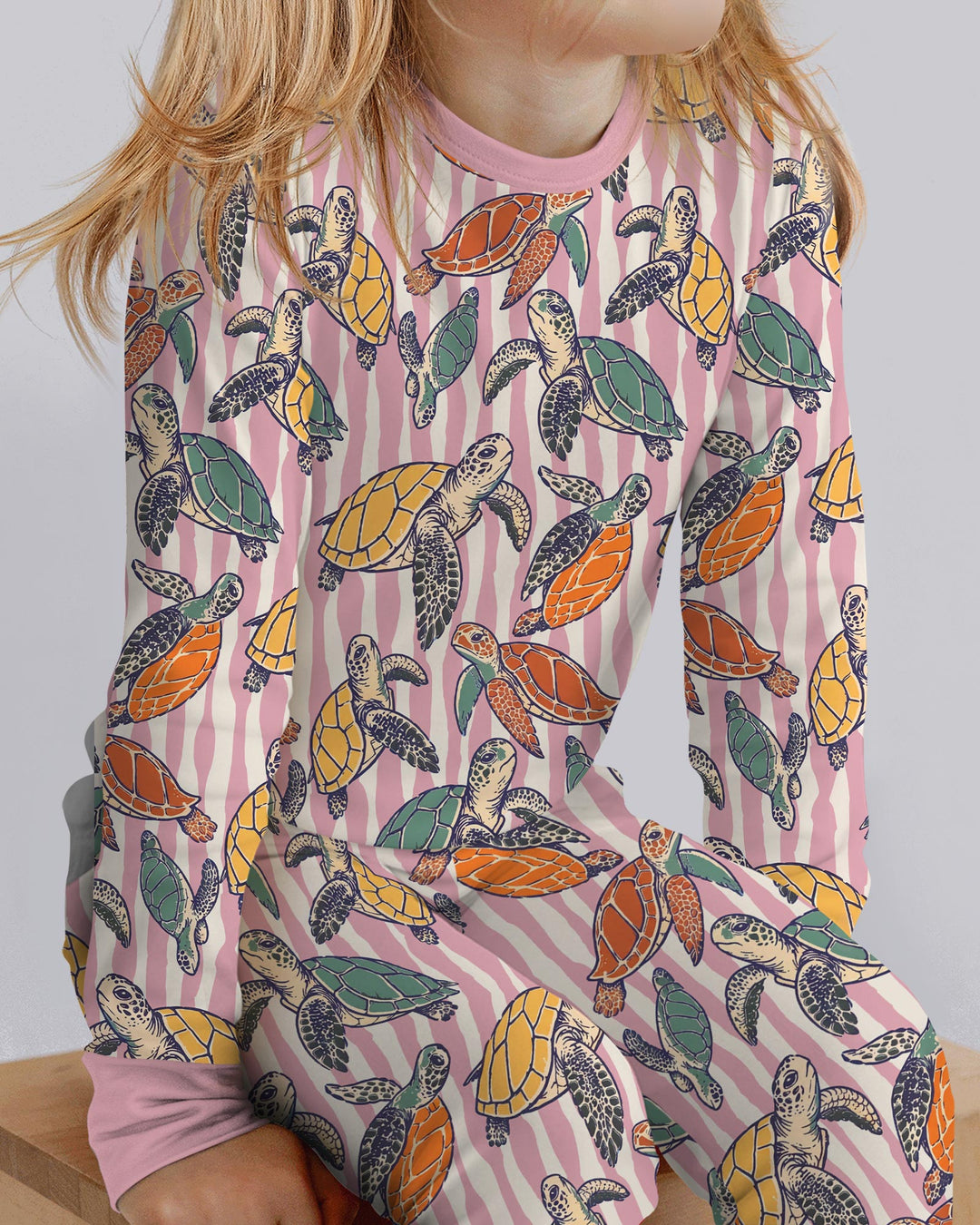 Turtle Bay Family Matching Bamboo Two Piece Long Sleeve Pajama Set