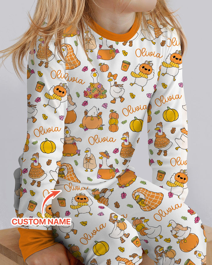 Fall Silly Goose Bamboo Two Piece Long Sleeve Pajama Set