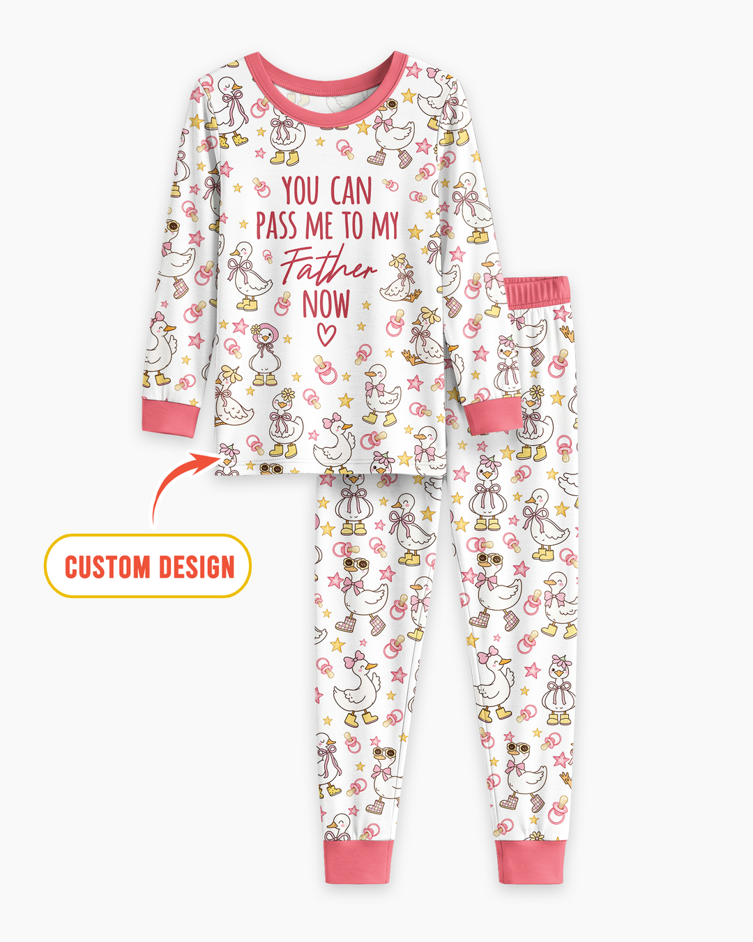 You Can Pass Me To Personalized Bamboo Two Piece Long Sleeve Pajama Set