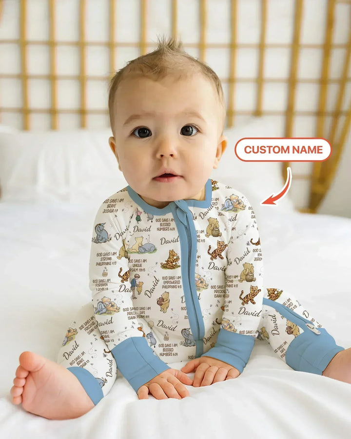 Custom Name God Says I Am Classic Bear Bamboo Convertible Zippy