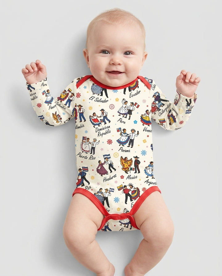 Hispanic Traditional Folkloric Dress Bamboo Bodysuit