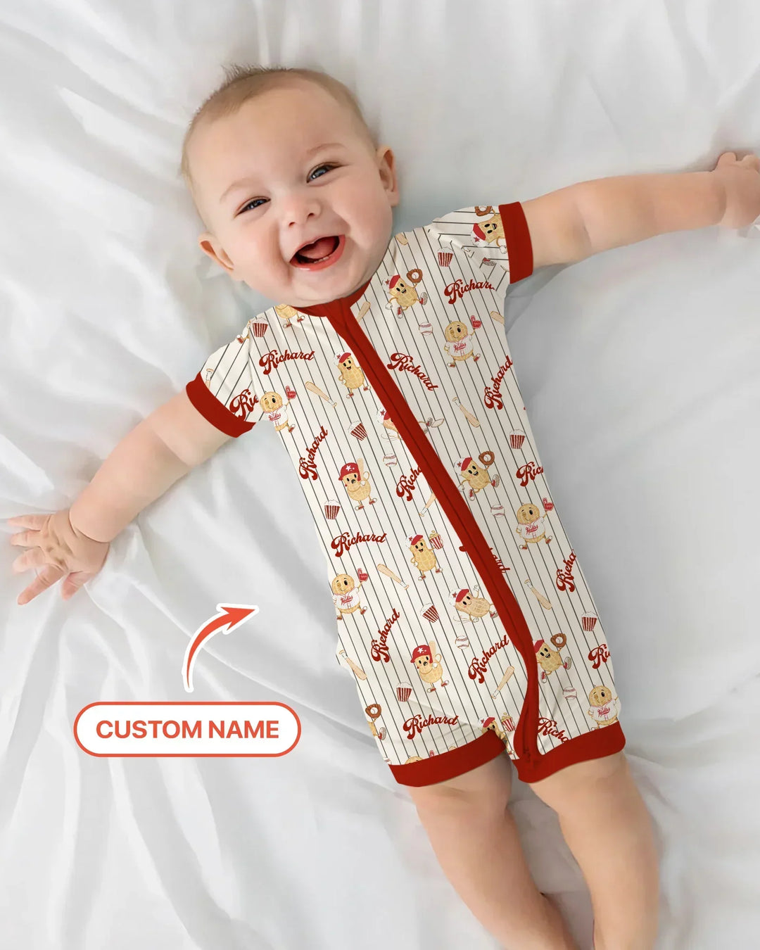 Custom Nam Retro Ballgame Bamboo Shorty Zippy