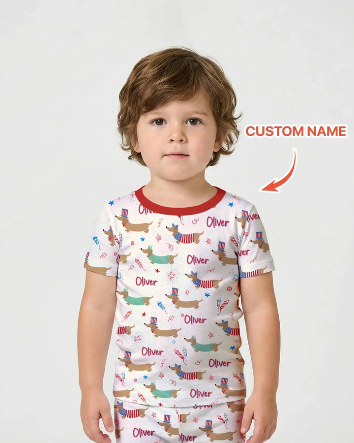 250 Years Of Freedom Bamboo Two Piece Short Sleeve Pajama Set