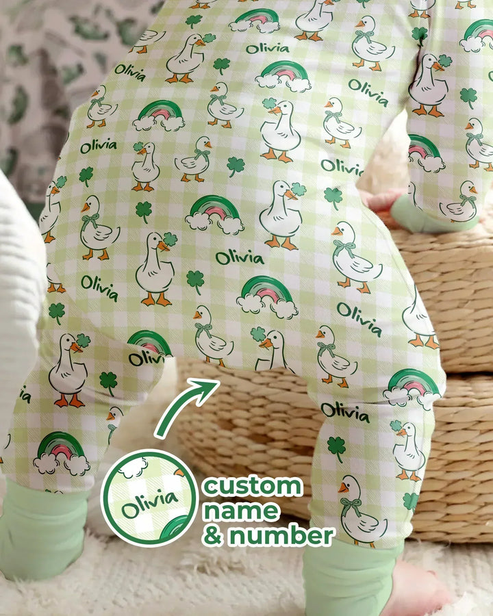 Custom Name Lucky Ducks Bamboo Convertible Zippy
