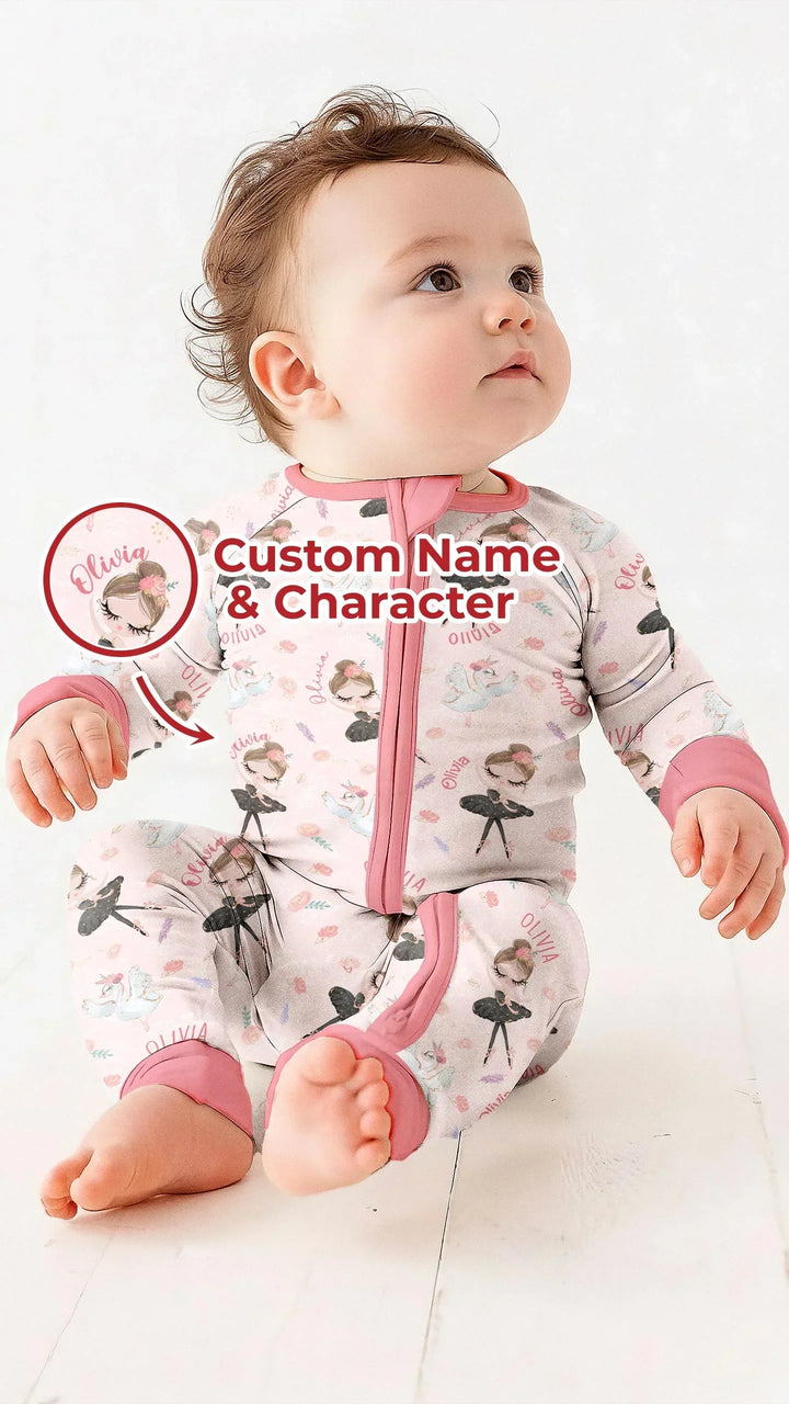 Custom Name Ballerina Doll Bamboo Convertible Zippy