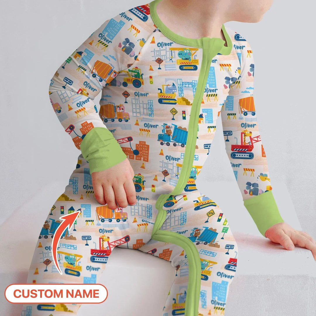 Little Builder Friends Custom Name Bamboo Convertible Zippy
