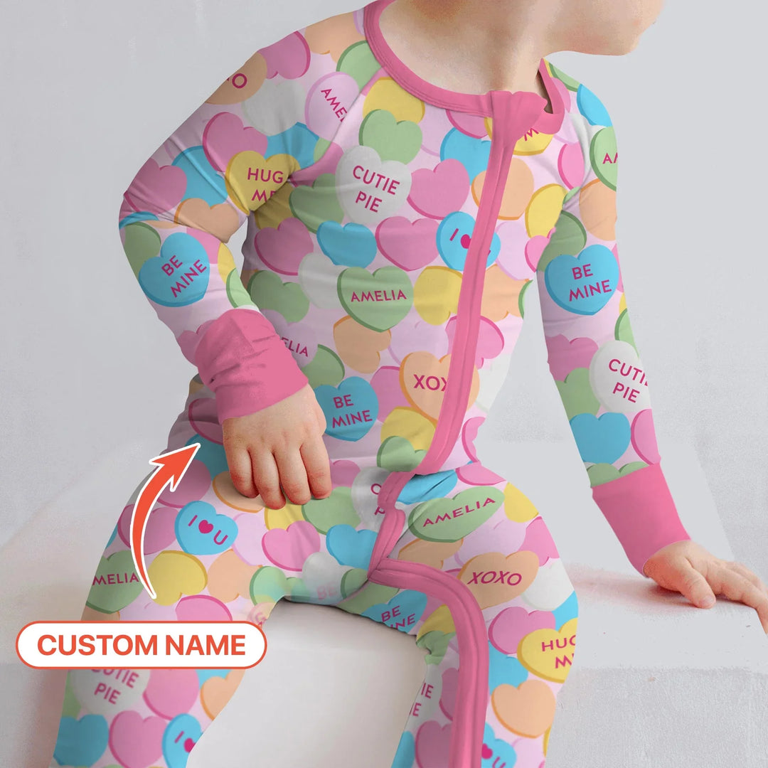 Valentine Candy Crush Family Matching Bamboo Convertible Zippy