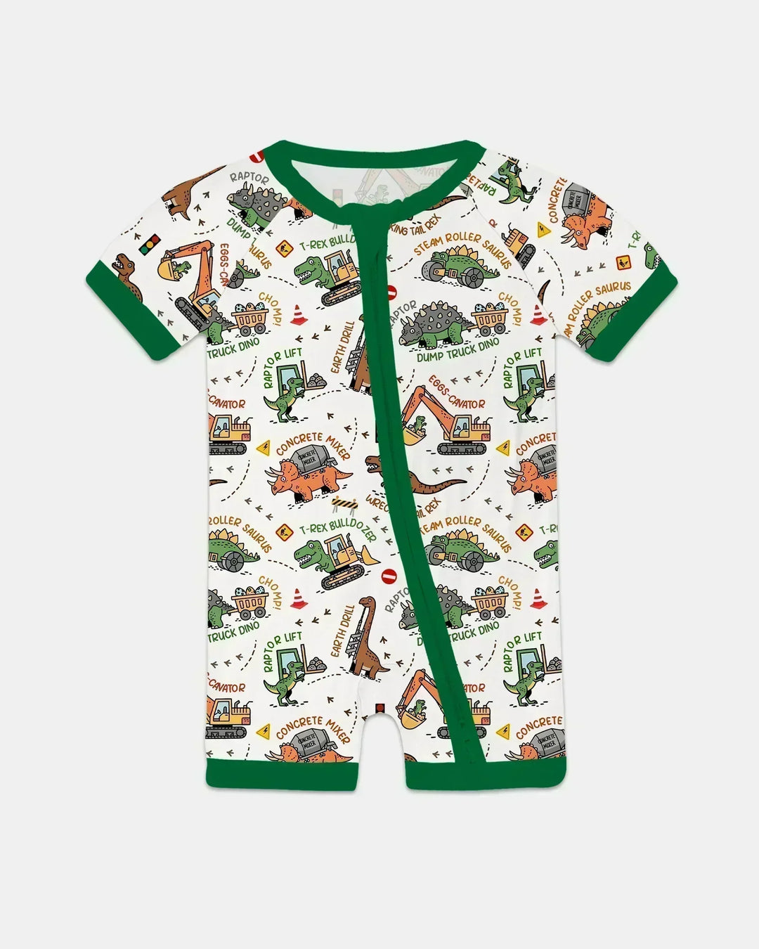 Dinosaur Construction Truck Bamboo Shorty Zippy