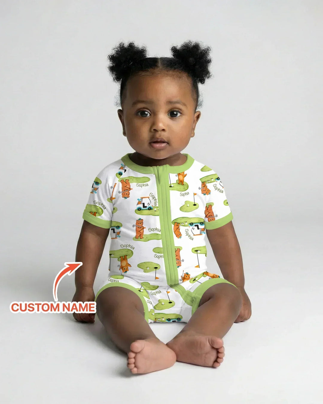 Custom Name Little Bear Golf Club Bamboo Shorty Zippy