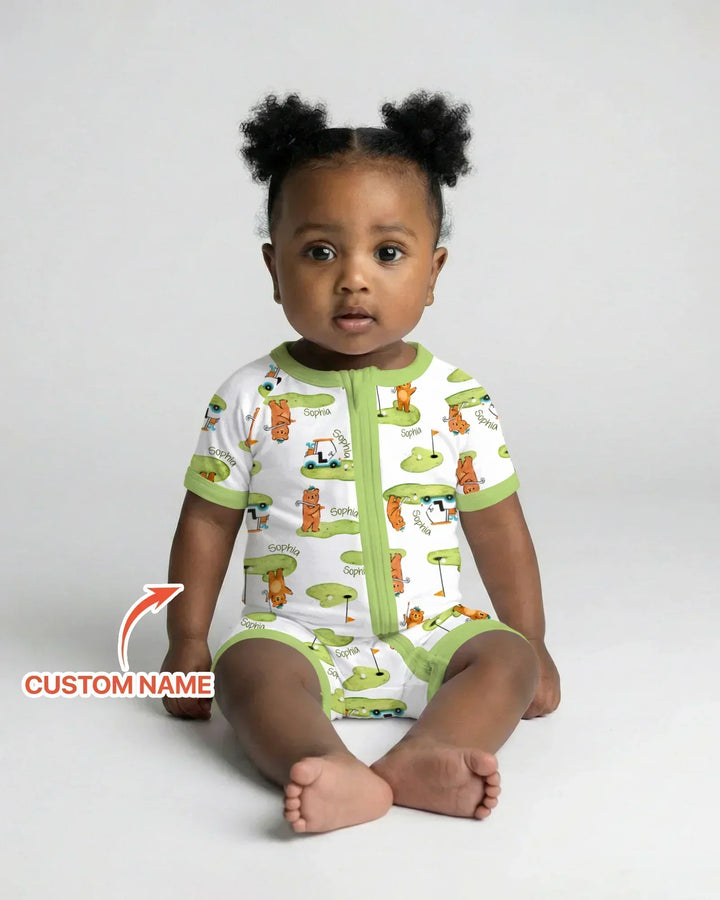Custom Name Little Bear Golf Club Bamboo Shorty Zippy