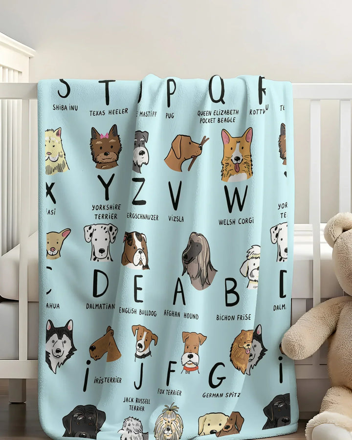 Funny Dogs Alphabet Bamboo Blanket