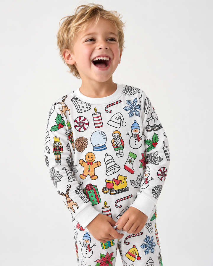 Christmas Colorable Bamboo Two Piece Pyjamas Set