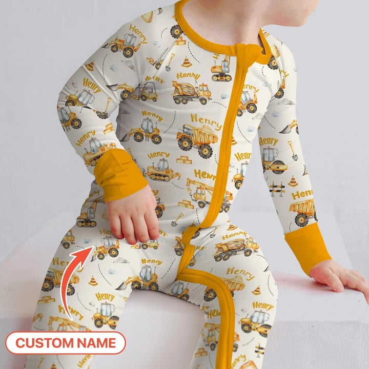 Constructions Machines Custom Name Bamboo Convertible Zippy