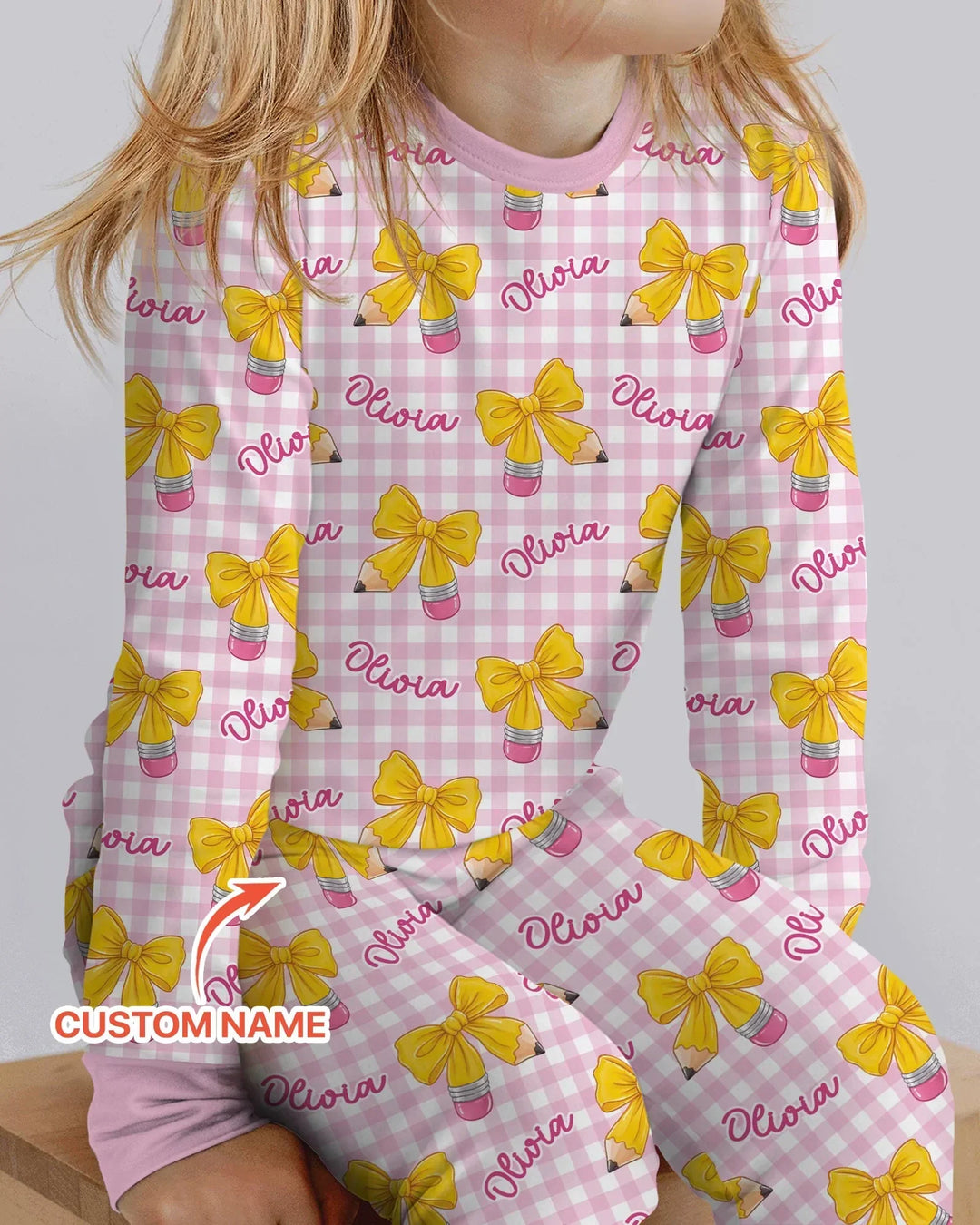 Coquette Back To School Bamboo Two Piece Long Sleeve Pajama Set