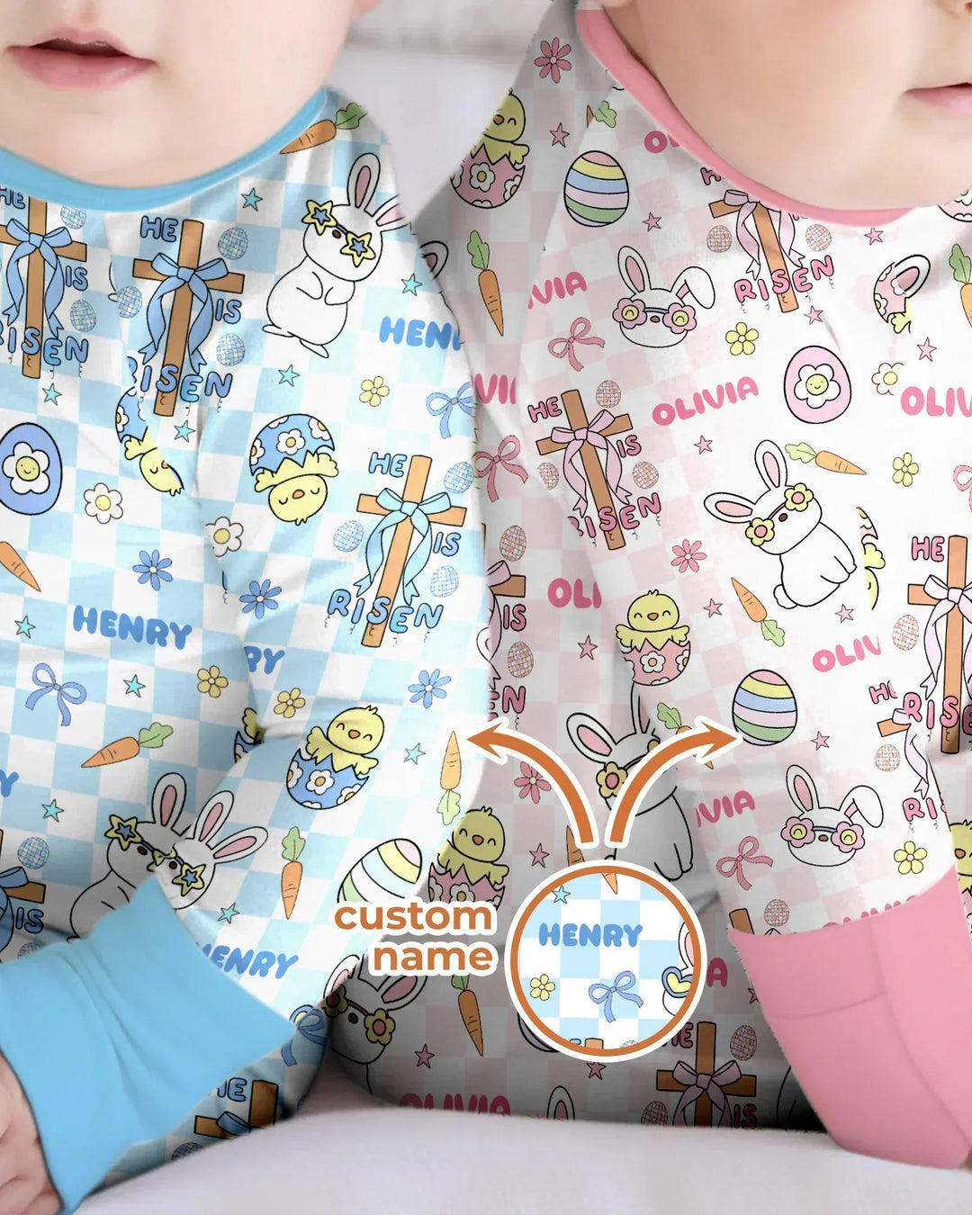 Custom Name Retro Easter Bamboo Convertible Zippy