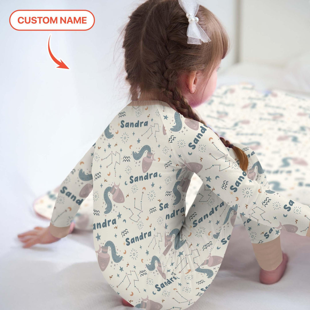 Bohemian Baby Zodiac Signs Custom Name Bamboo Convertible Zippy