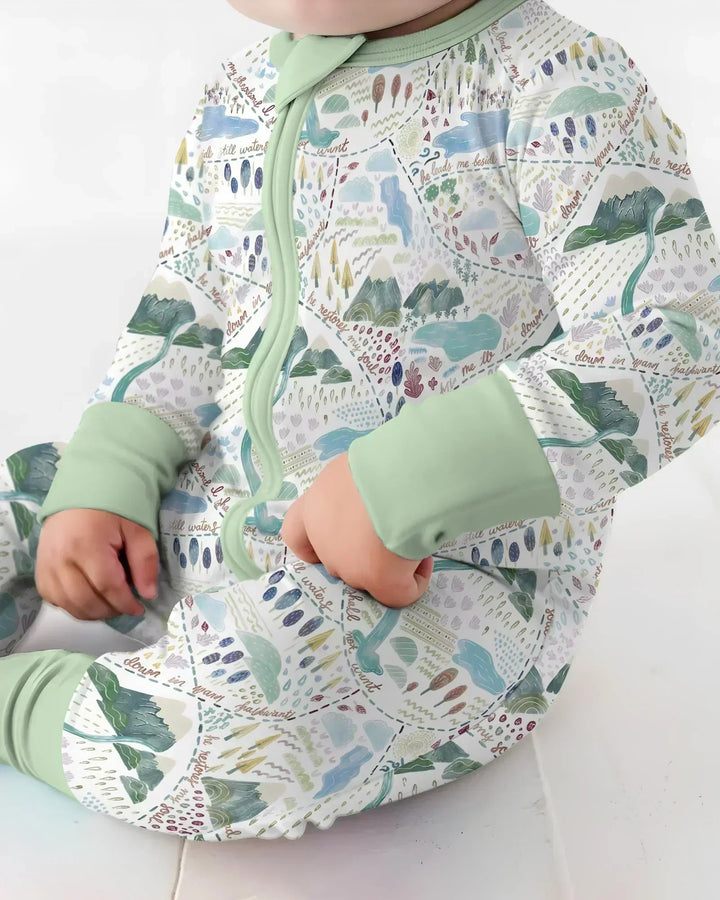 Whimsical Psalms 23 Map Bamboo Convertible Zippy
