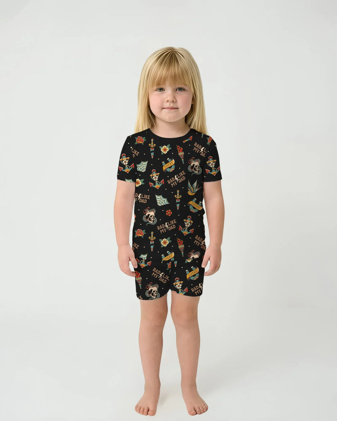 Rad Dad Society Daddy & Me Matching Bamboo Two Piece Short Sleeve Shorts Pajama Set