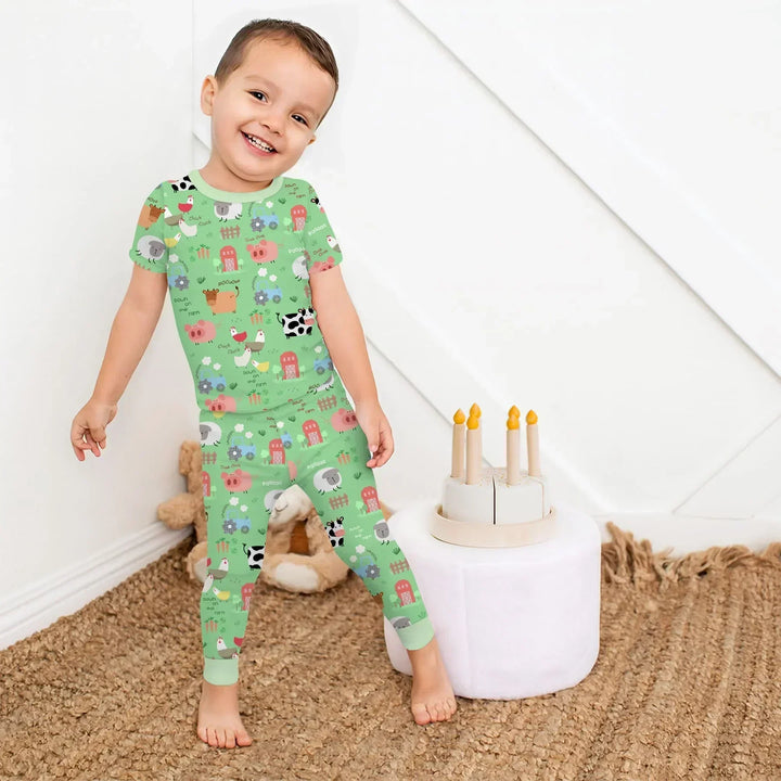 Farm Yard Bamboo Two Piece Short Sleeve Pajama Set