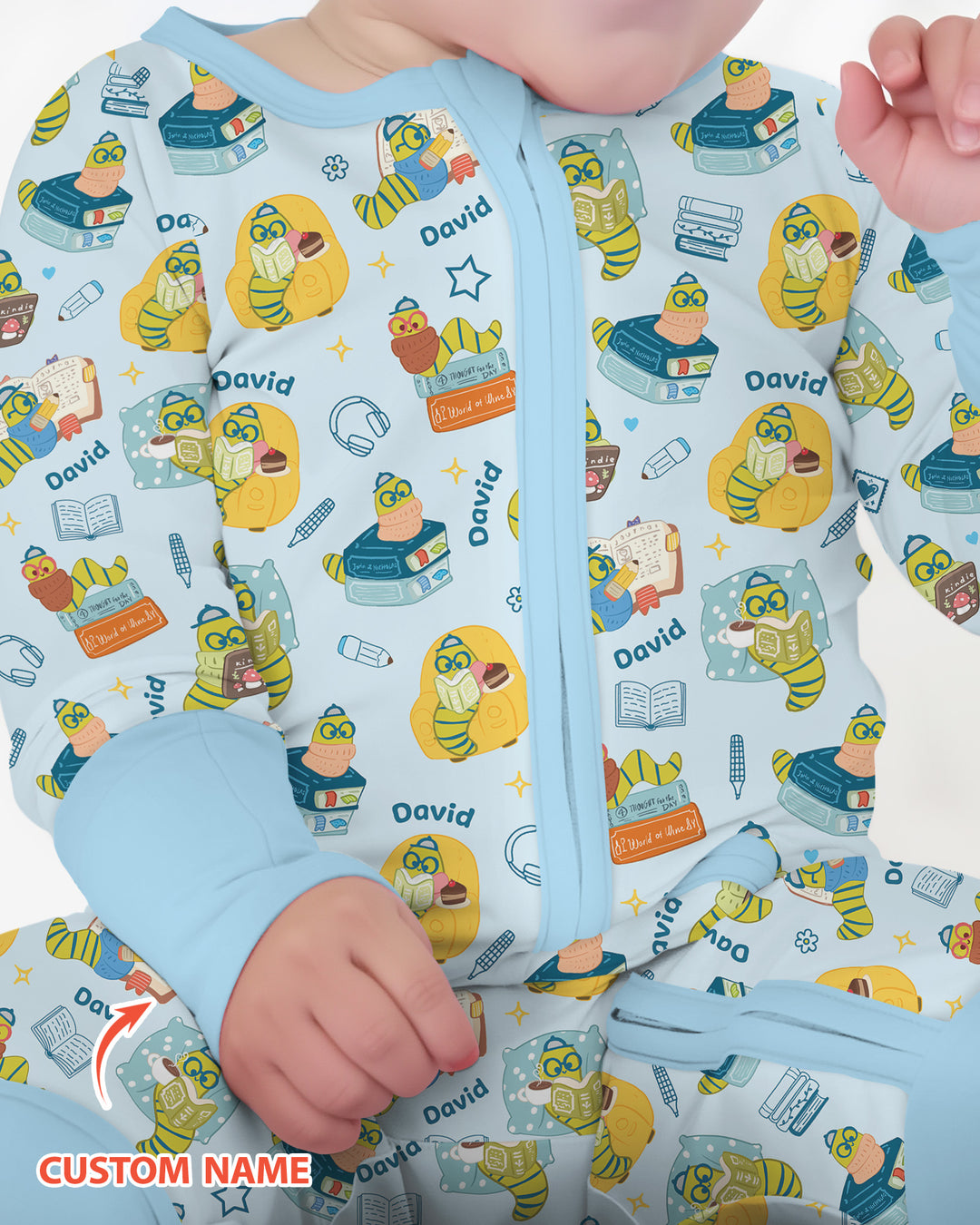 Little Book Worm Family Matching Bamboo Convertible Zippy