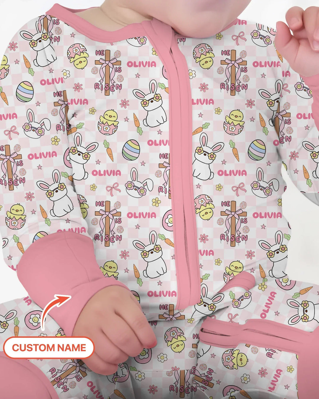 Custom Name Retro Easter Bamboo Convertible Zippy