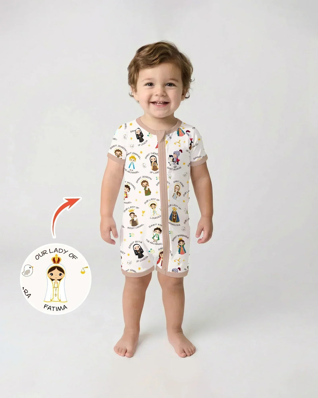 Pray For Us Family Matching Bamboo Shorty Zippy