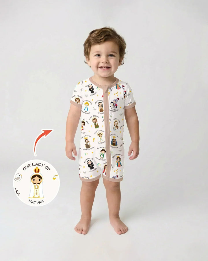 Pray For Us Family Matching Bamboo Shorty Zippy