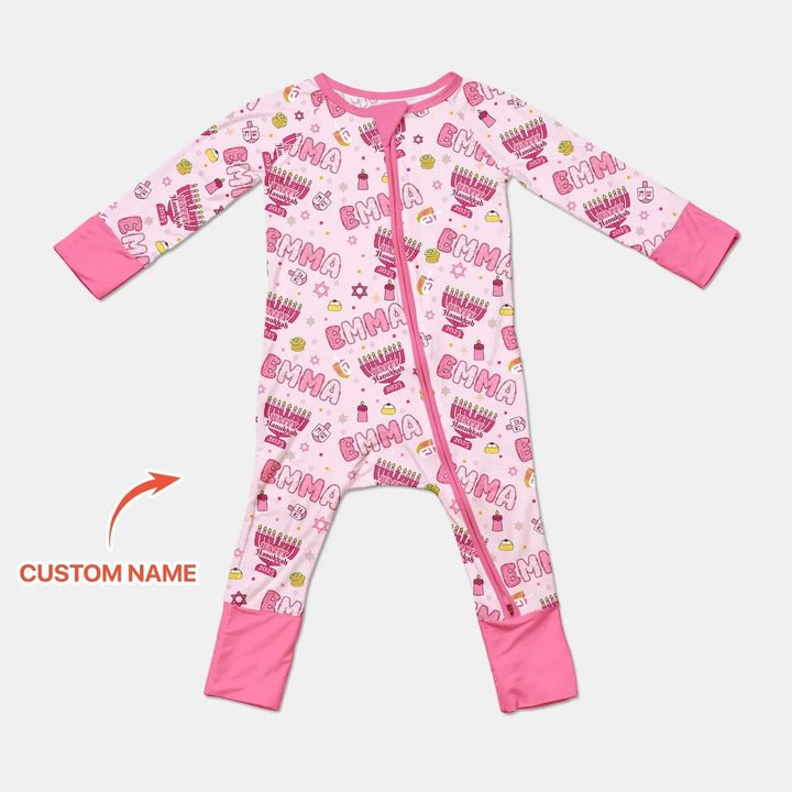 Custom name Happy Hanukkah 2025 Bamboo Convertible Zippy