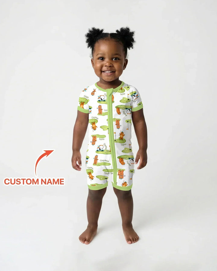 Custom Name Little Bear Golf Club Bamboo Shorty Zippy