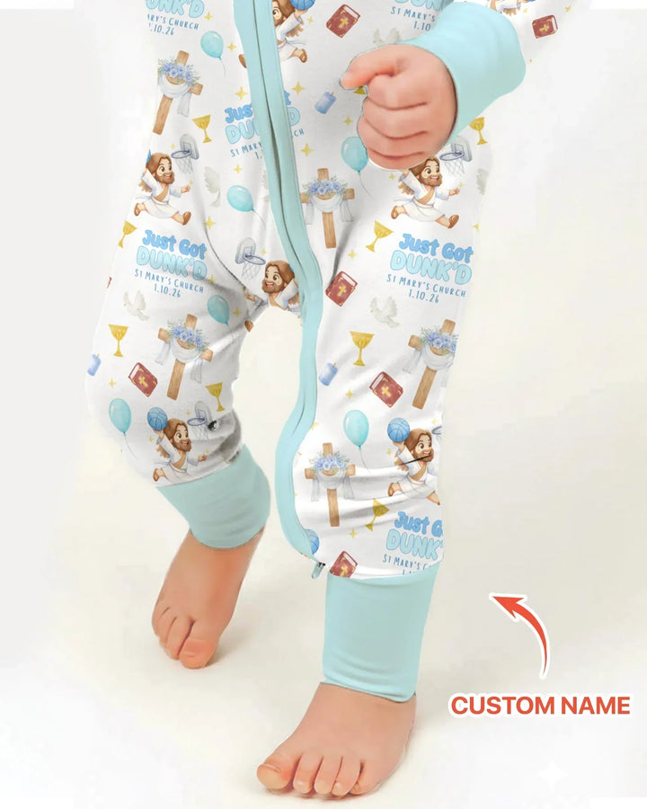 Custom Name Baptism Just Got Dunk'd Bamboo Convertible Zippy