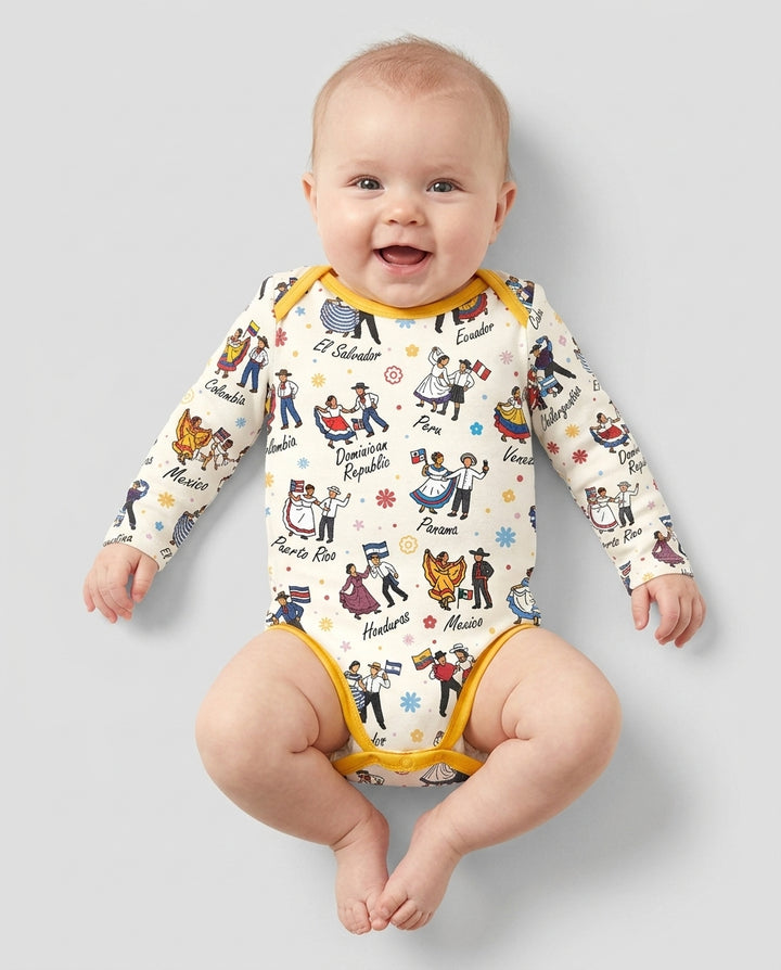 Hispanic Traditional Folkloric Dress Bamboo Bodysuit