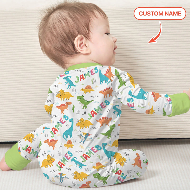 Dino Adventure Custom Name Bamboo Convertible Zippy