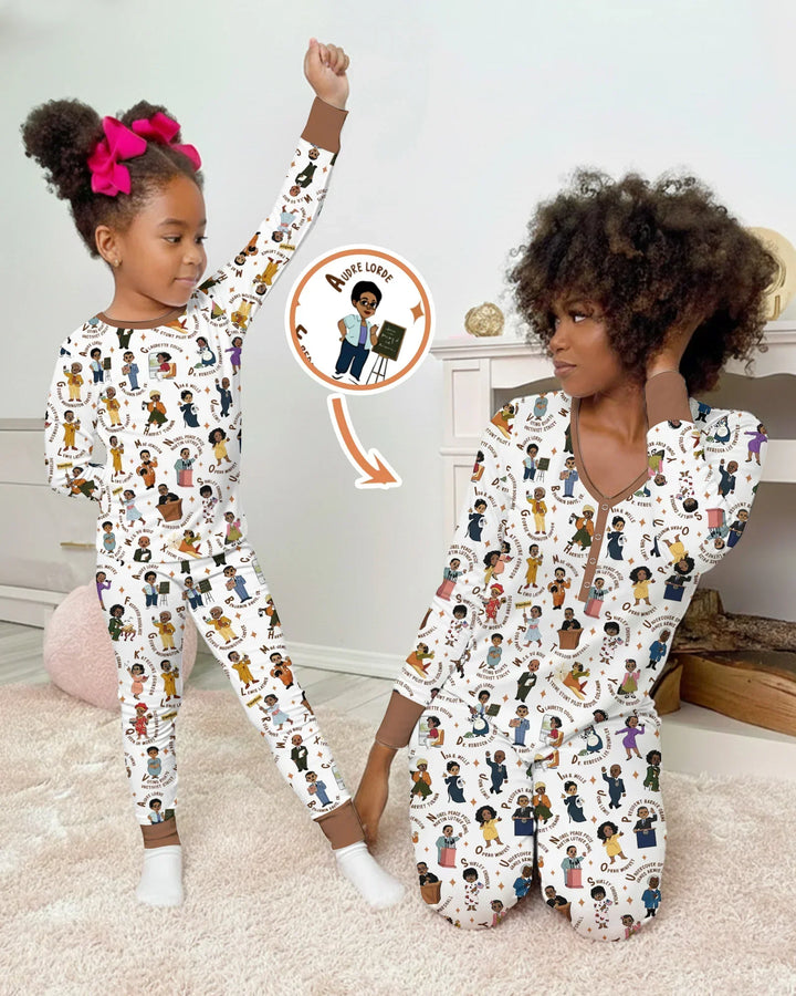 Black Legacy ABCs Family Matching Bamboo Two Piece Long Sleeve Pajama Set