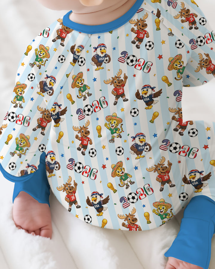 Striped Cute Mascots Soccer Cup 2026 Bamboo Convertible Zippy