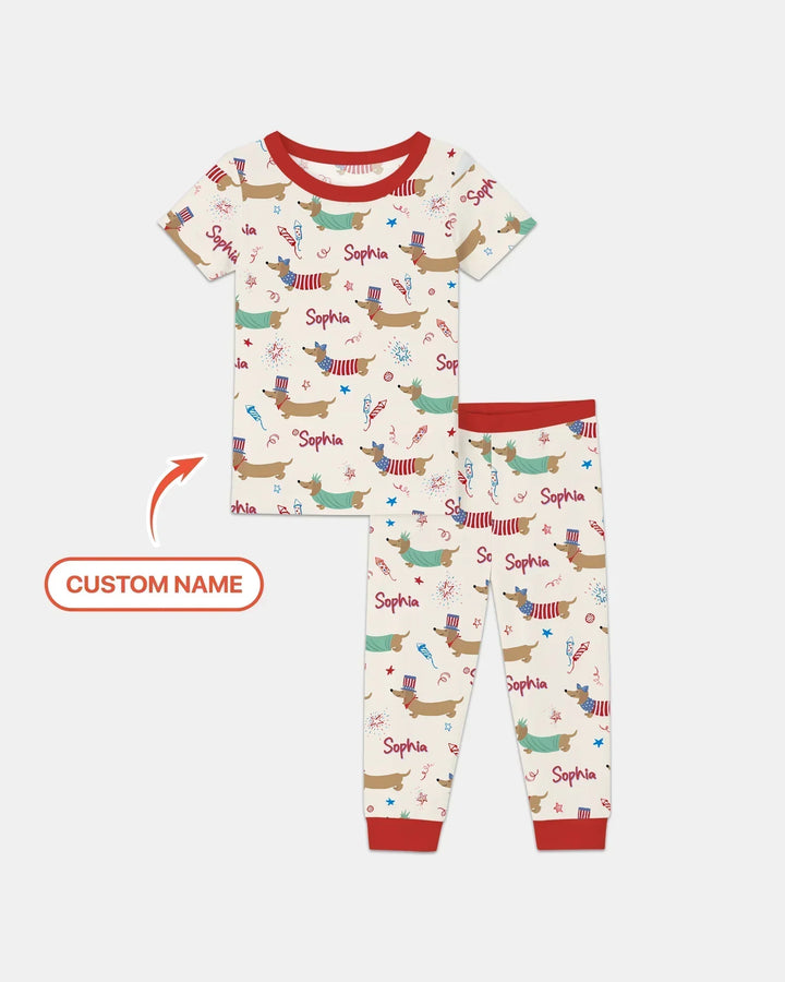 250 Years Of Freedom Bamboo Two Piece Short Sleeve Pajama Set
