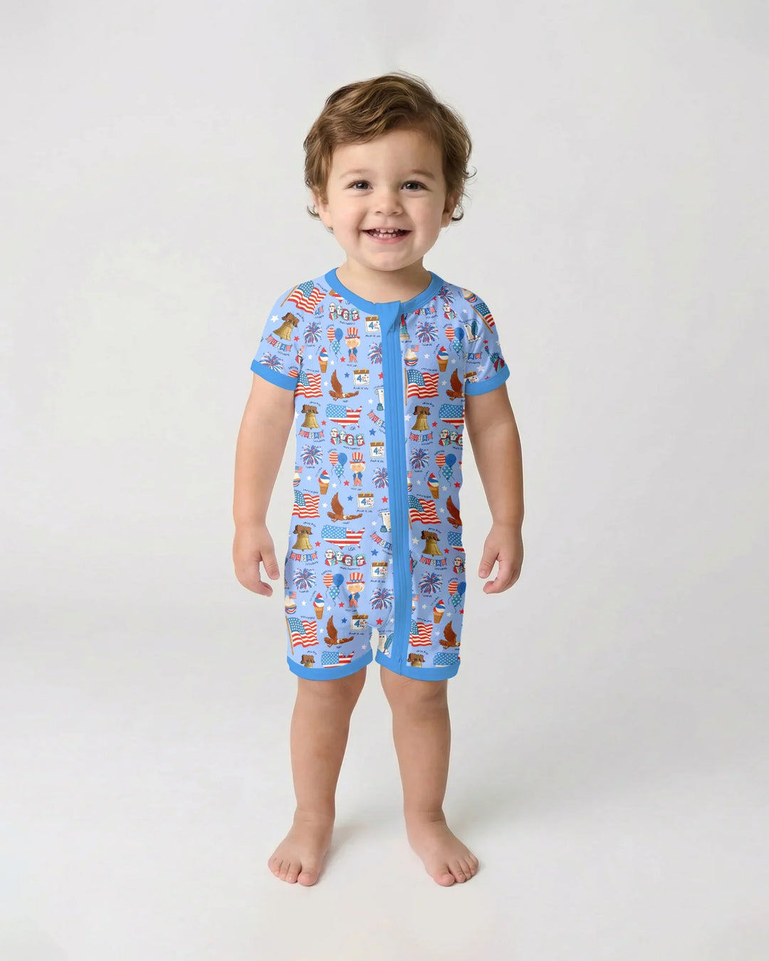 Hand Drawn Patriotic Iconic Bamboo Shorty Zippy