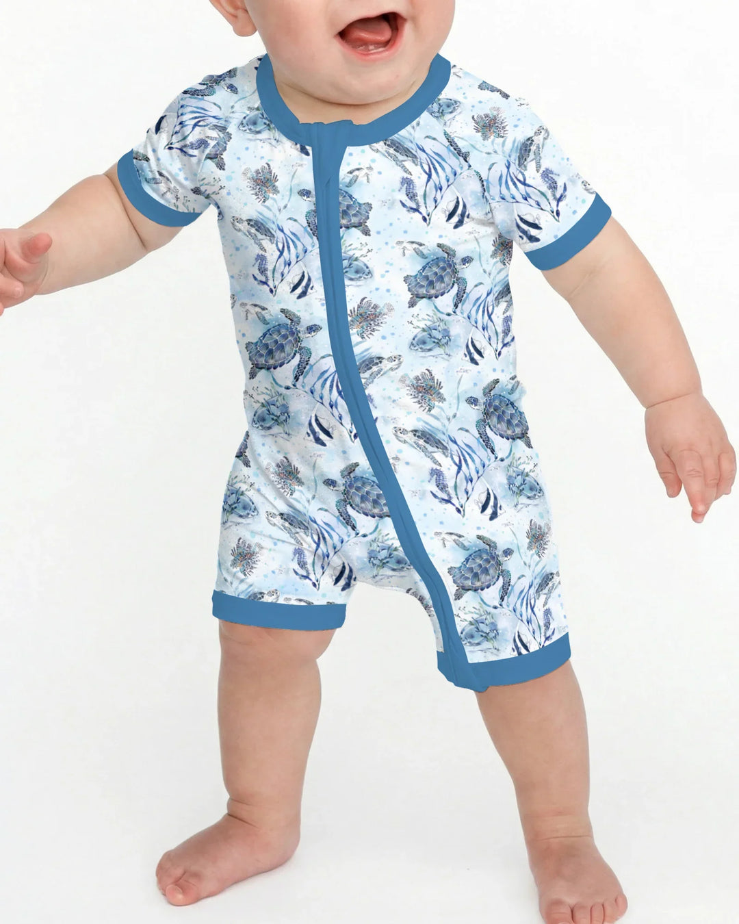 Little Turtles Family Matching Bamboo Shorty Zippy