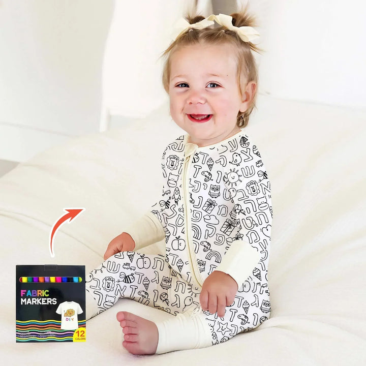 Hebrew Alphabet Colorable Bamboo Convertible Zippy