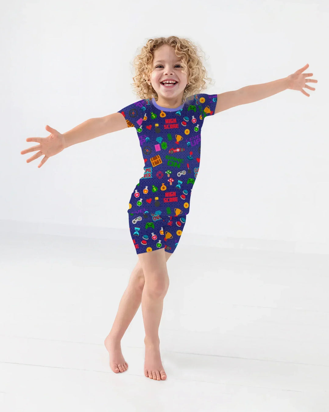 Gamer Mode On Family Matching Bamboo Two Piece Short Sleeve Shorts Pajama Set