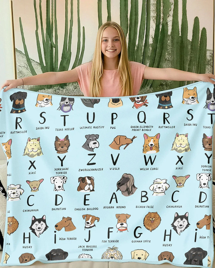 Funny Dogs Alphabet Bamboo Blanket