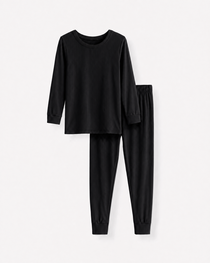 Ribbed Bamboo Two Piece Long Sleeve Pajama Set