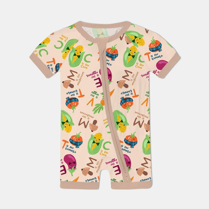 Veggie Letter Bamboo Shorty Zippy