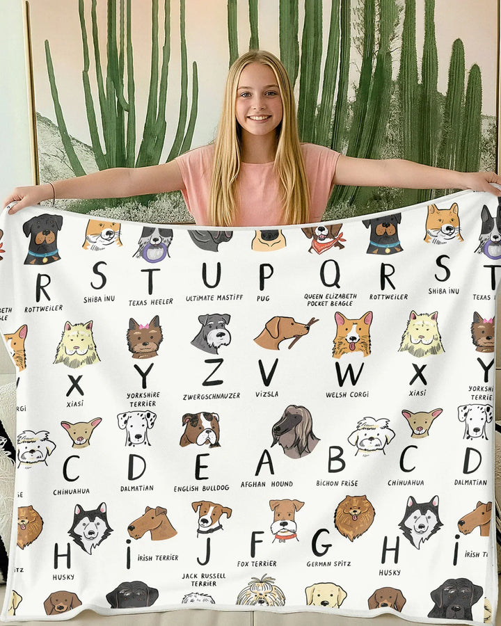 Funny Dogs Alphabet Bamboo Blanket