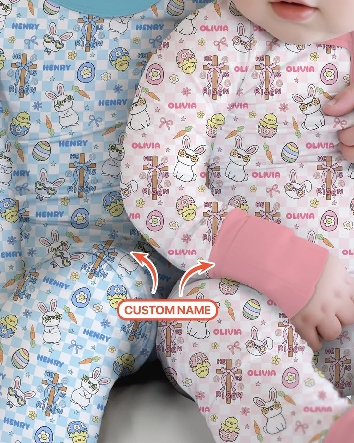 Custom Name Retro Easter Bamboo Convertible Zippy