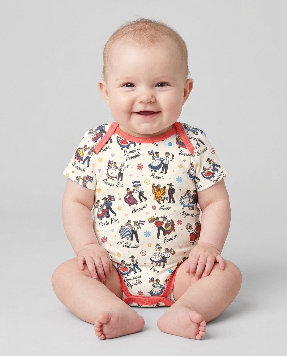 Hispanic Traditional Folkloric Dress Bamboo Bodysuit